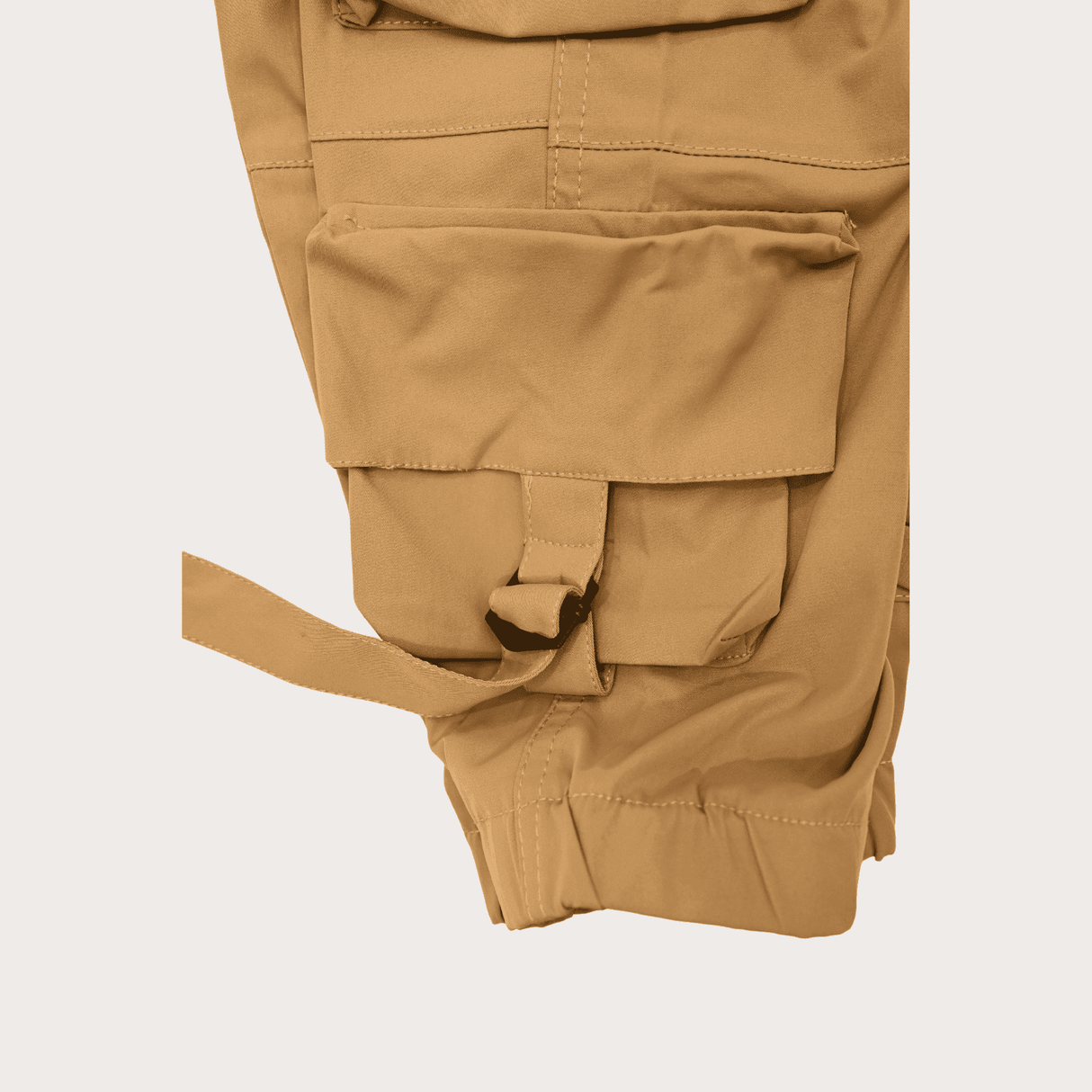 Boys Casual Plain Cotton Joggers With Rib - Brown