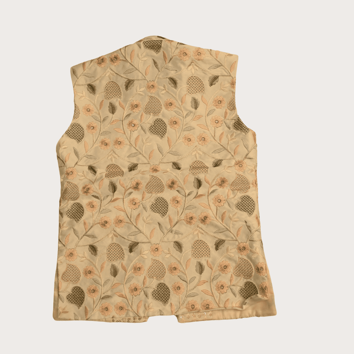 Boys Traditional Self Design Chuddidar Kurta with Koti - Cream