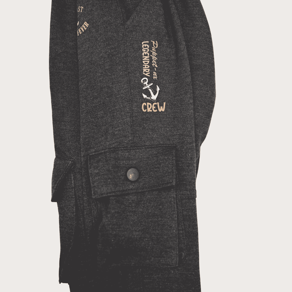 Boys Leisure Plain Elastic Waist Track Pant With Rib - Blue.