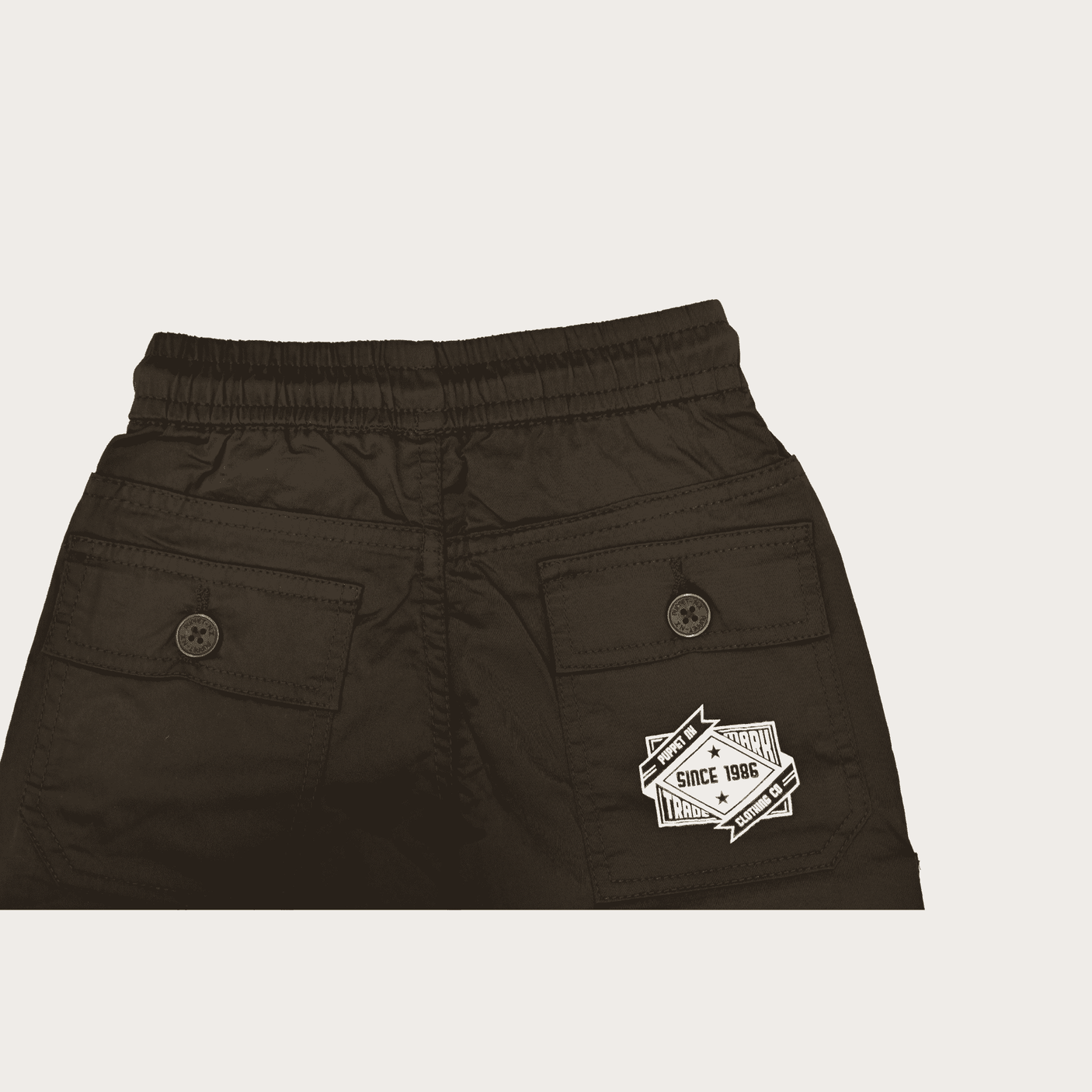 Boys Casual Plain Cotton Joggers With Rib - Black