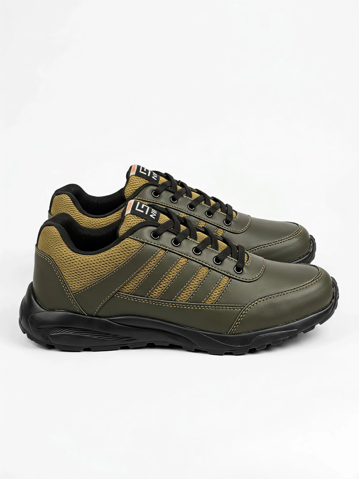 ProStride Olive Green Premium Lace-Up Sneakers.