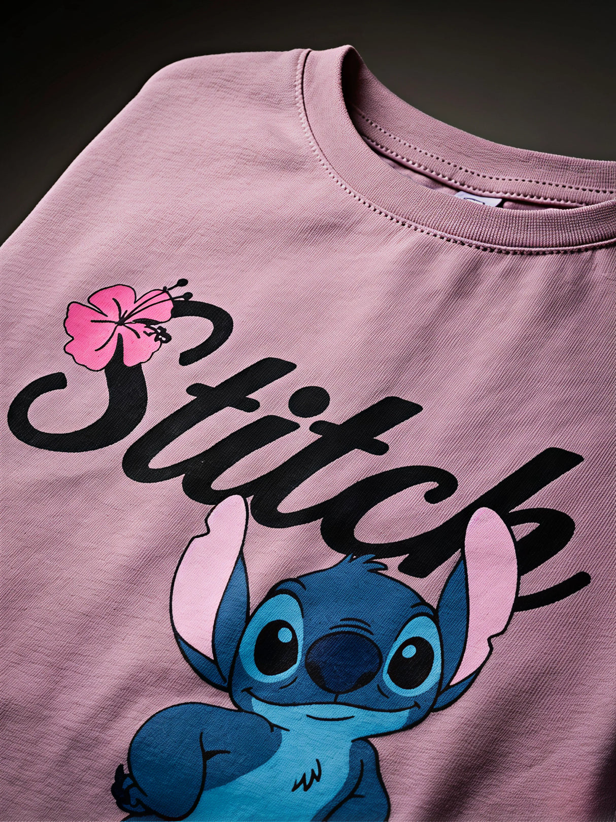 Girls Purple Stitch Graphic Crop Top