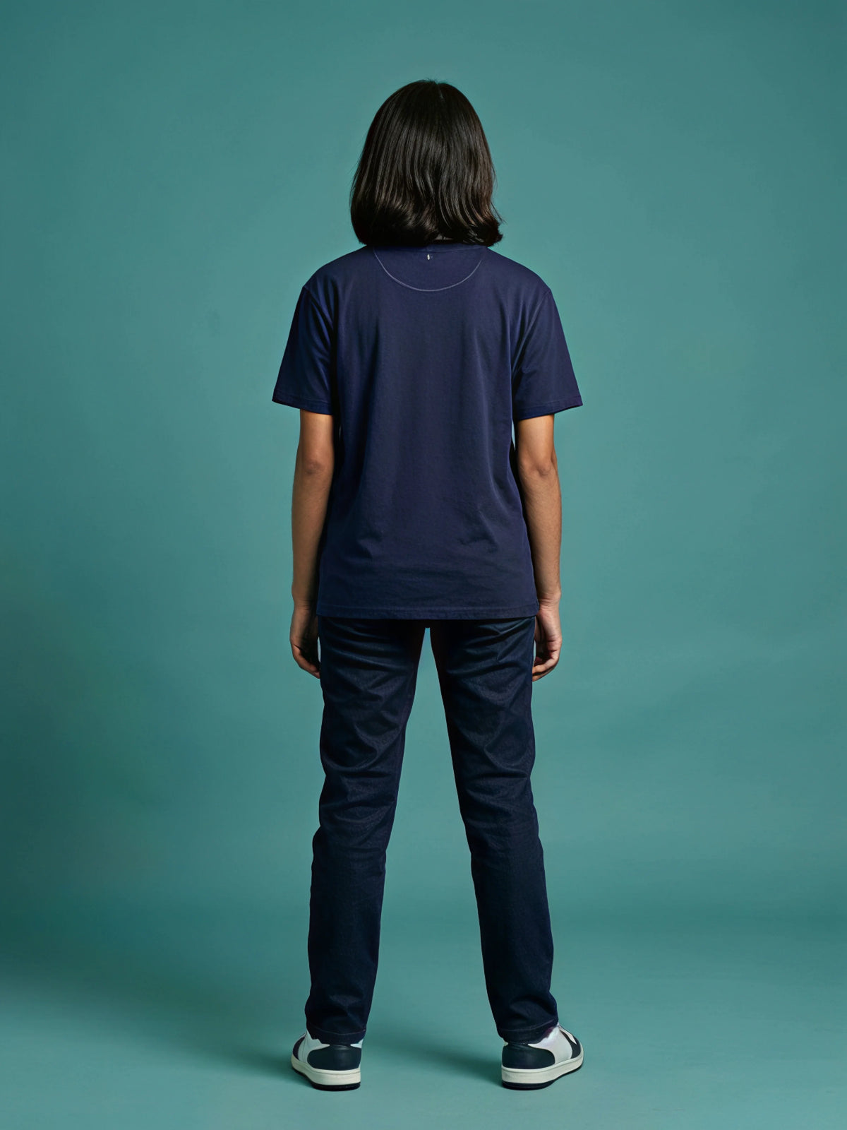 Girls Navy Blue Abstract Print Tops