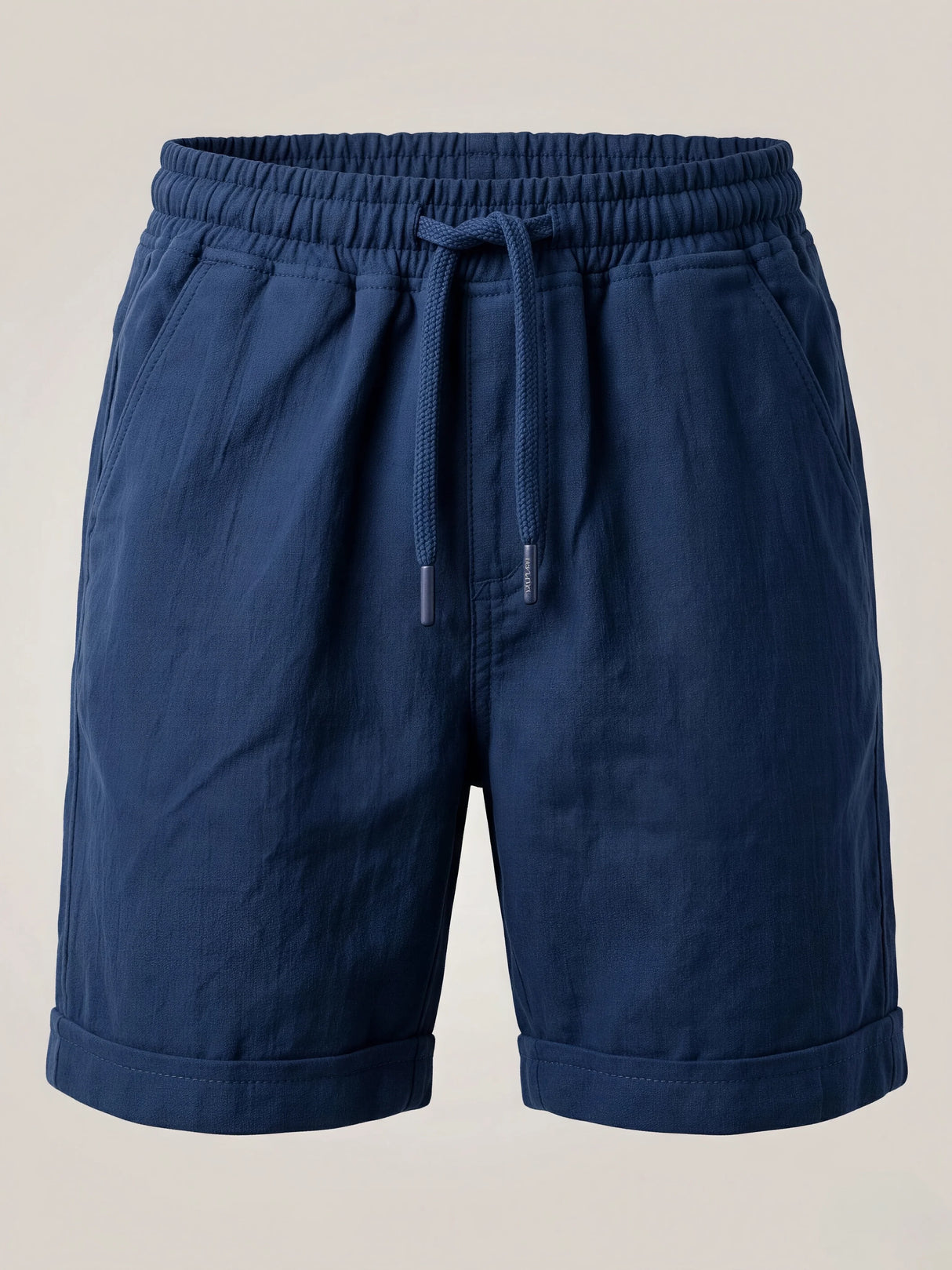 Boys' Navy Blue Cotton Drawstring Shorts - Classic Comfort