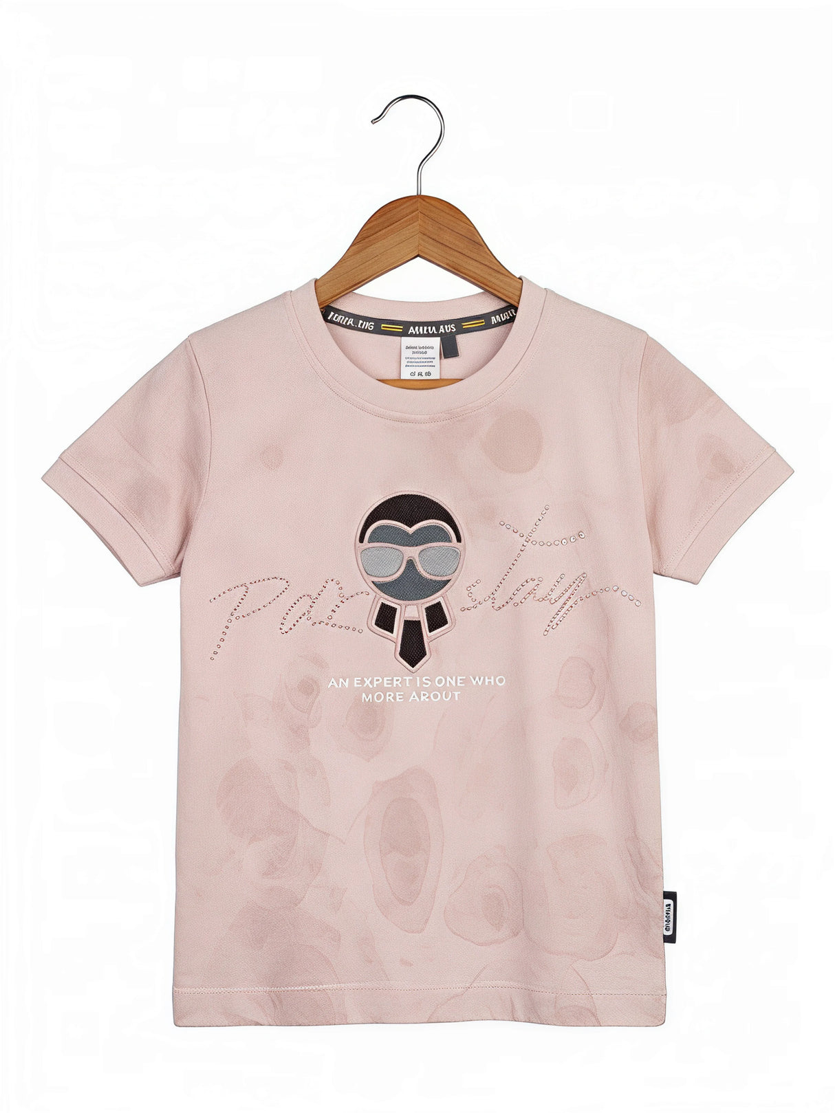 Boys Peach Graphic Print Crew Neck T-Shirt