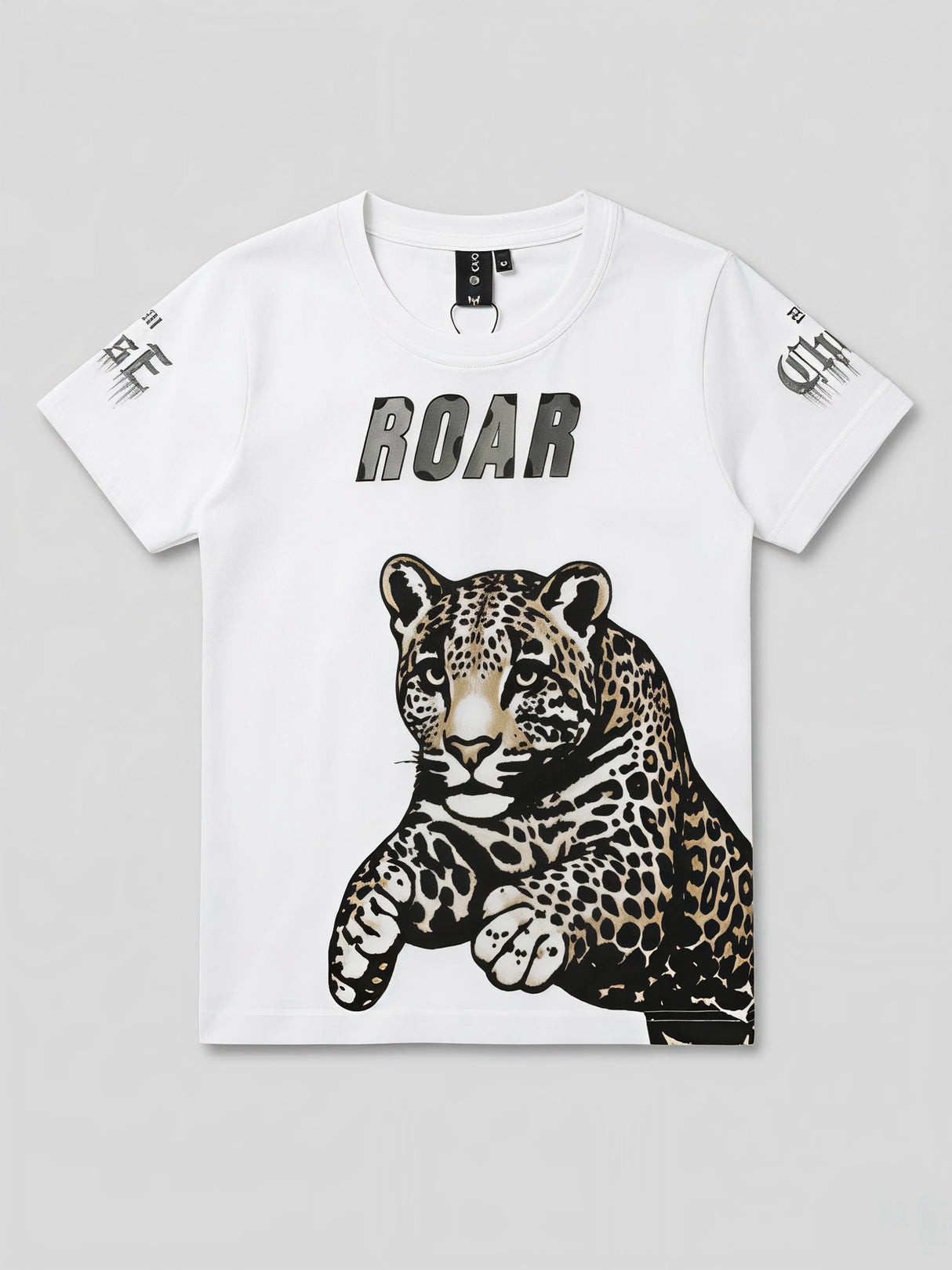 Boys White Leopard Print Graphic T-Shirt - Roar Edition