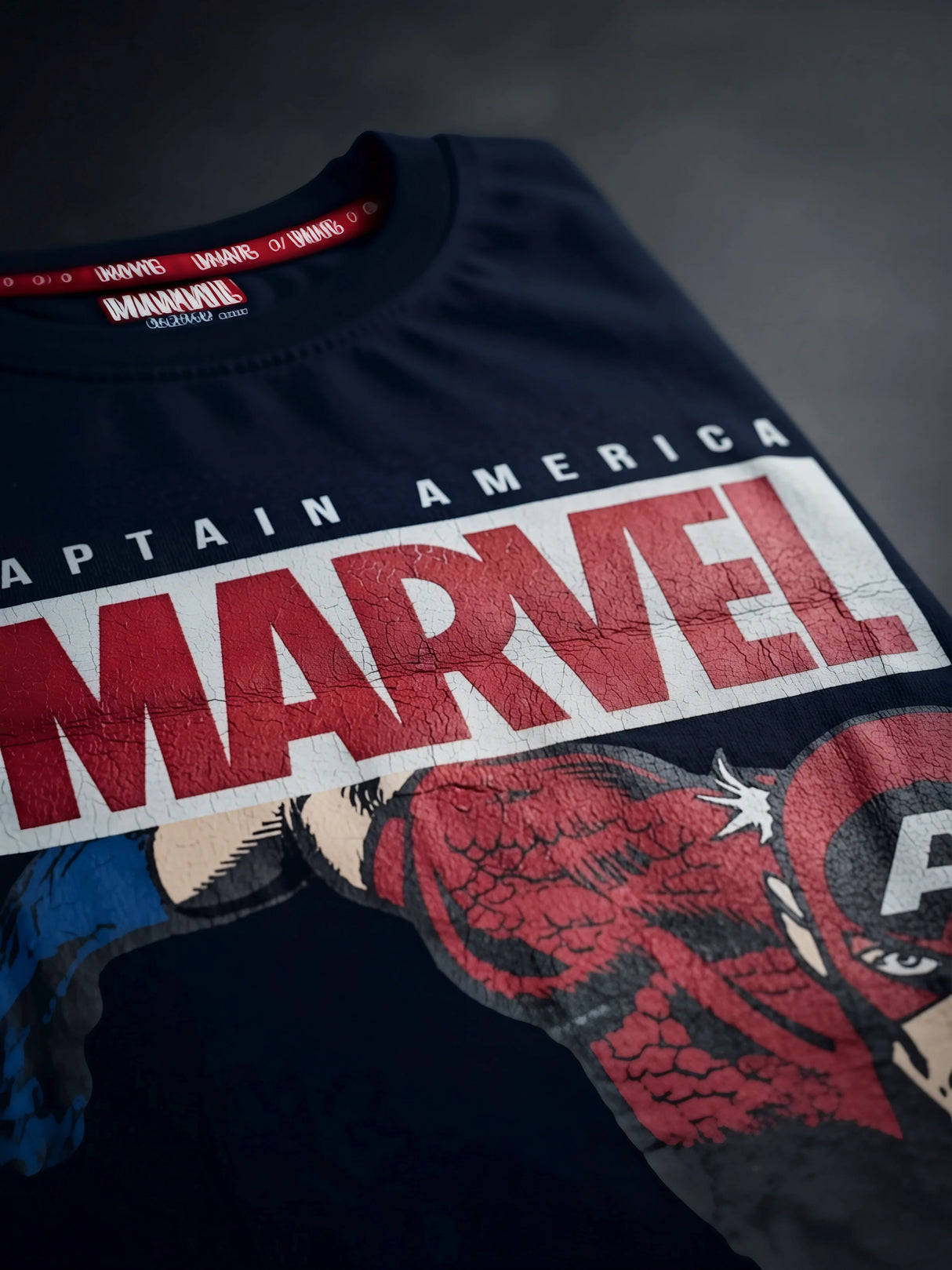 Boys Navy Blue Captain America Graphic T-Shirt