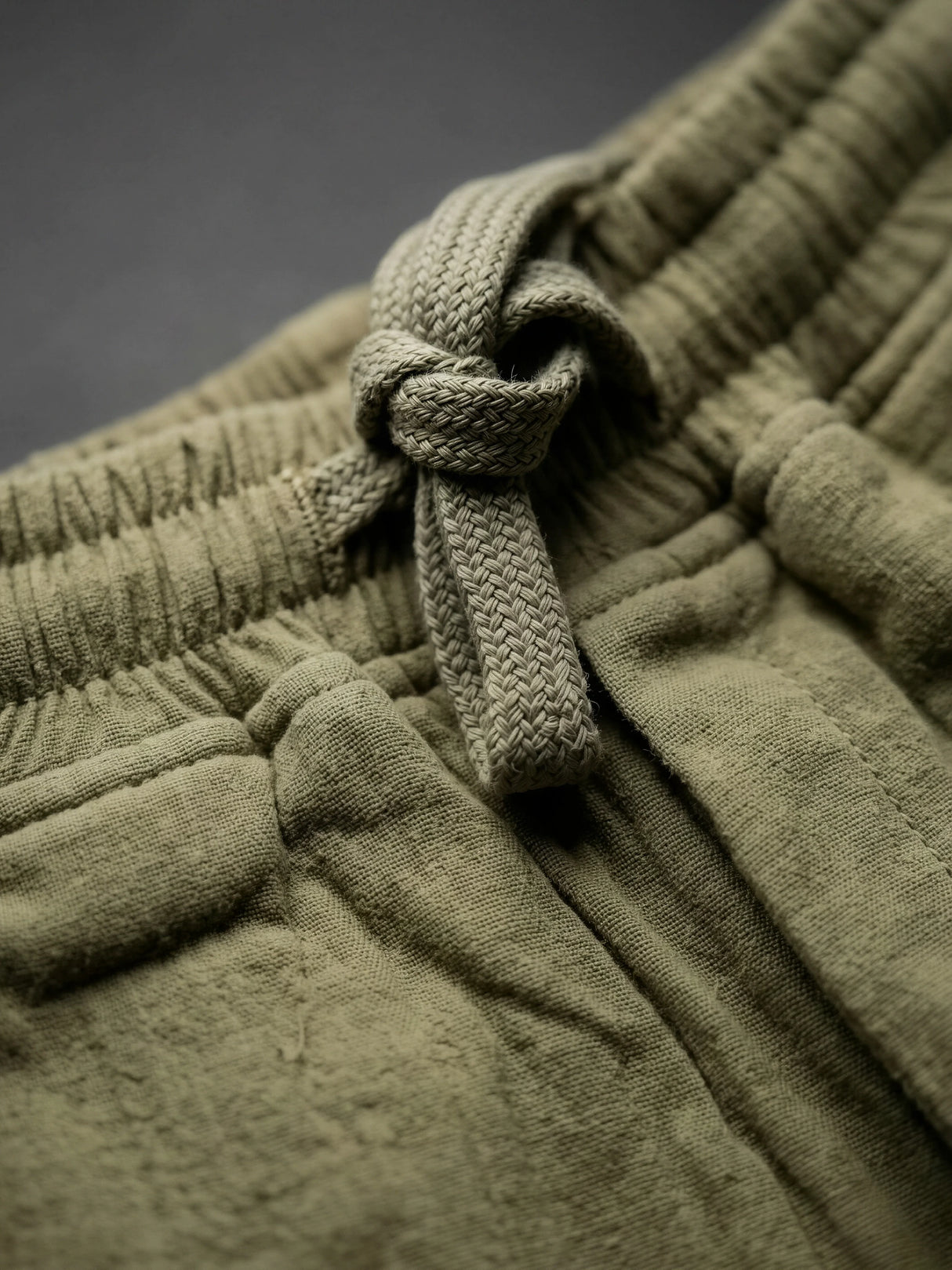 Boys’ Comfort-Stretch Cotton Drawstring Shorts - Olive Green