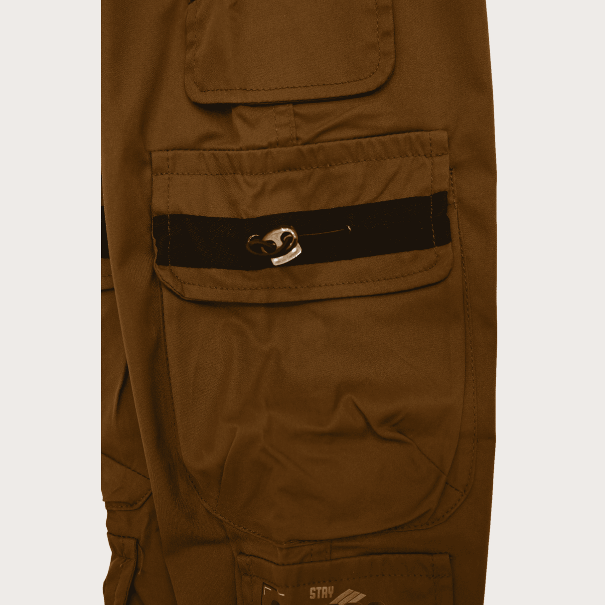 Boys Casual Plain Cotton Joggers With Rib - Coffee