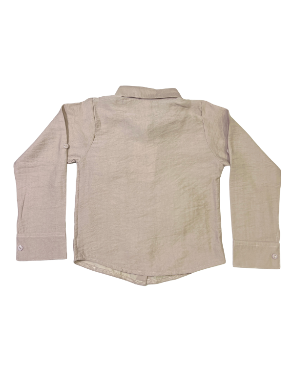 Girls' Floral Appliqué Button-Down Shirt