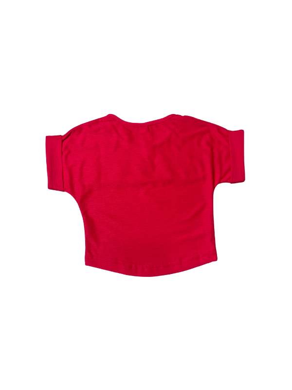 Girls' Floral Appliqué Button-Down Shirt