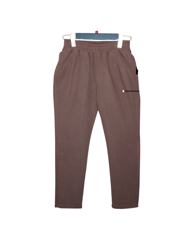 Boys' Brown Textured Casual Trousers