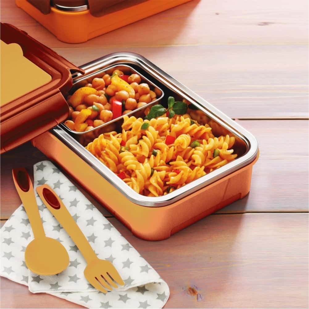 Dubblin Lunch Box Steel Buffet 750 Ml Yellow For Unisex.