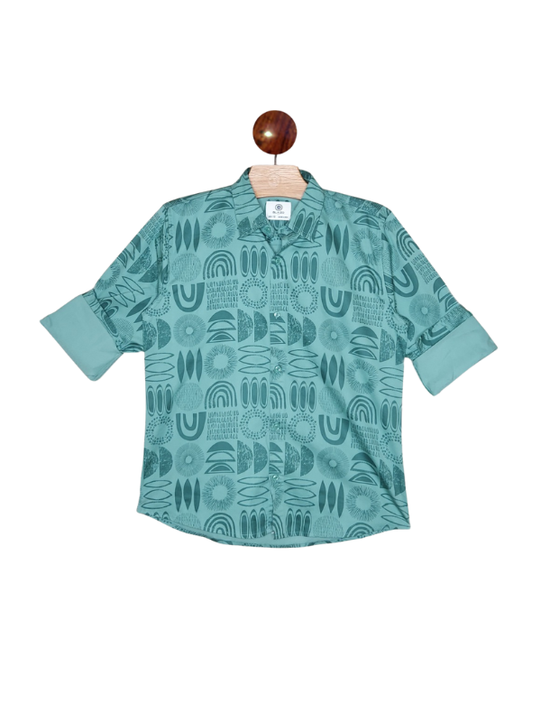 Boys' Orange Embroidered Sun Casual Shirt