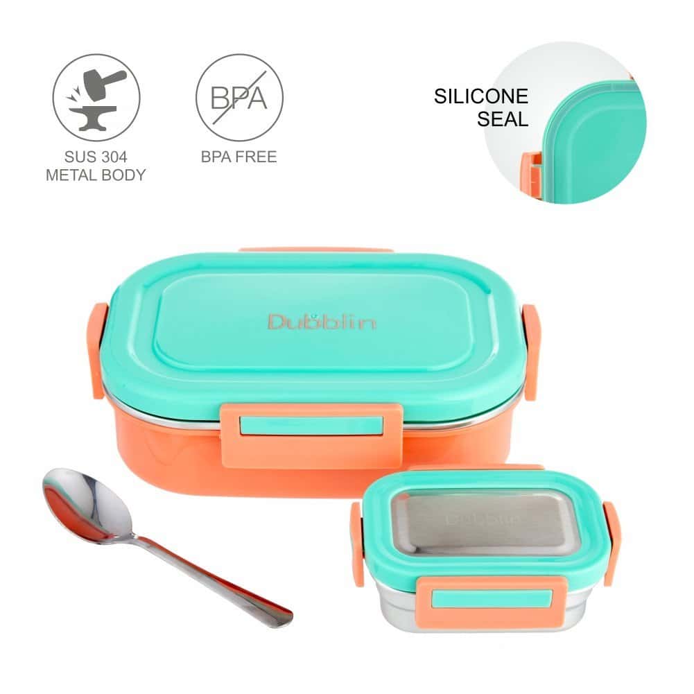 Dubblin Lunch Box Steel Candy 750 Ml Green For Unisex.