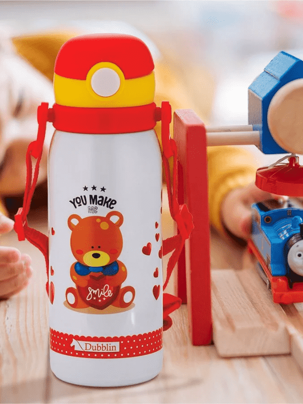 Dubblin Water Bottle  Donut Steel450 Ml Red For Unisex.