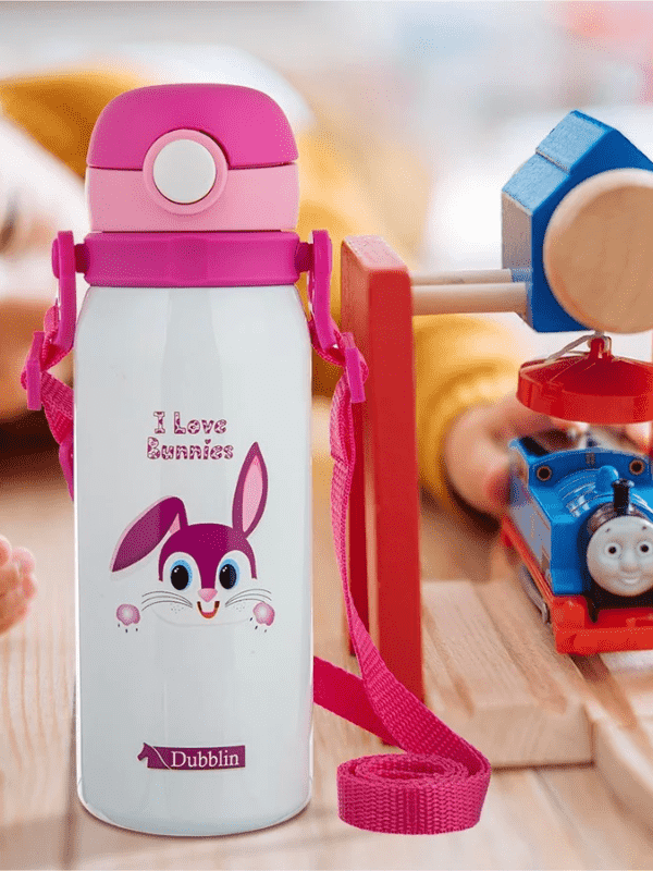 Dubblin Water Bottle  Donut Steel450 Ml Pink For Unisex.