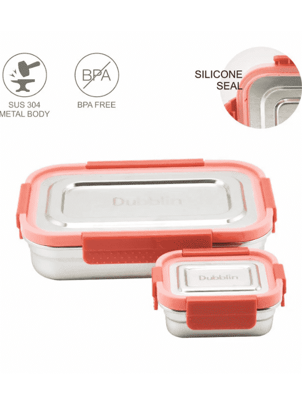 Dubblin Lunch Box Steel Dine Out Sr 1000 Ml Pink For Unisex.