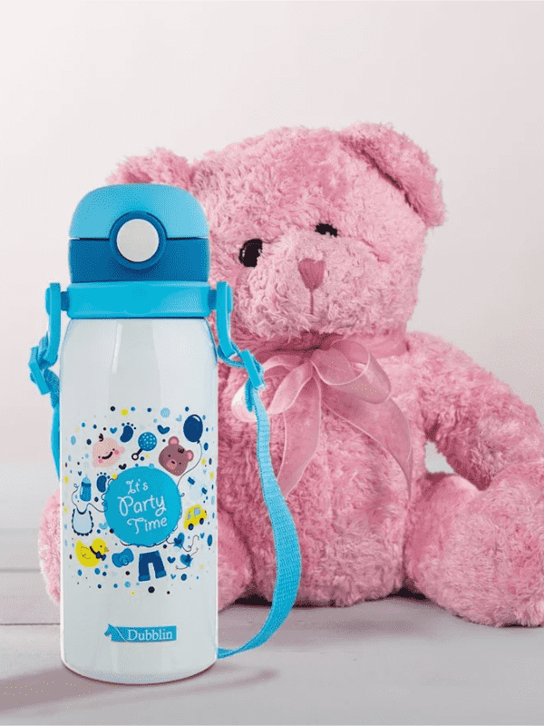 Dubblin Water Bottle  Donut Steel450 Ml Blue For Unisex.