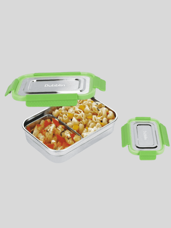 Dubblin Lunch Box Steel Dine Out Jr 800 Ml Green For Unisex.