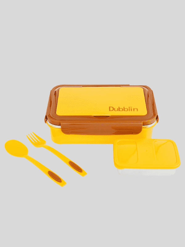 Dubblin Lunch Box Steel Buffet 750 Ml Yellow For Unisex.
