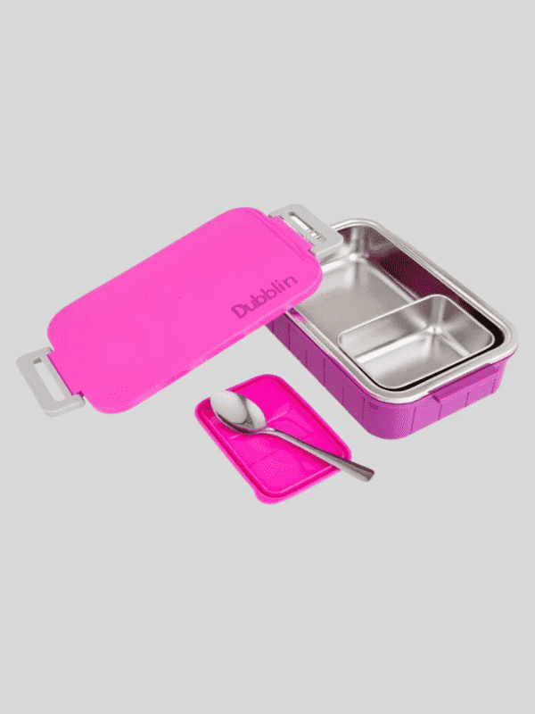 Dubblin Lunch Box Steel Feast 750 Ml Pink For Girls.