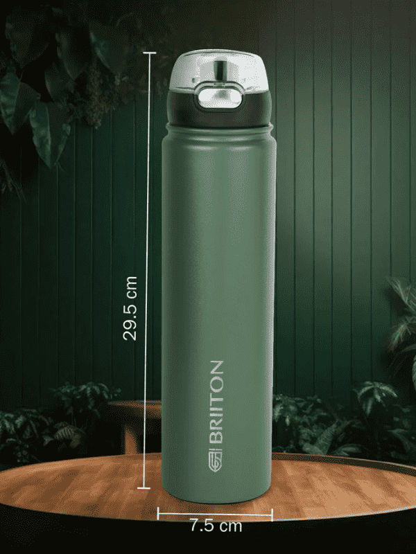 Briiton Water Bottle Titus Steel 750 Ml Green For Unisex.