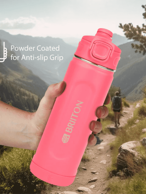 Briiton Water Bottle Universo Steel 1000 Ml Pink For Unisex.