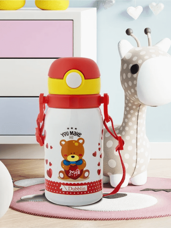 Dubblin Water Bottle Donut Steel 300 Ml Red For Unisex.