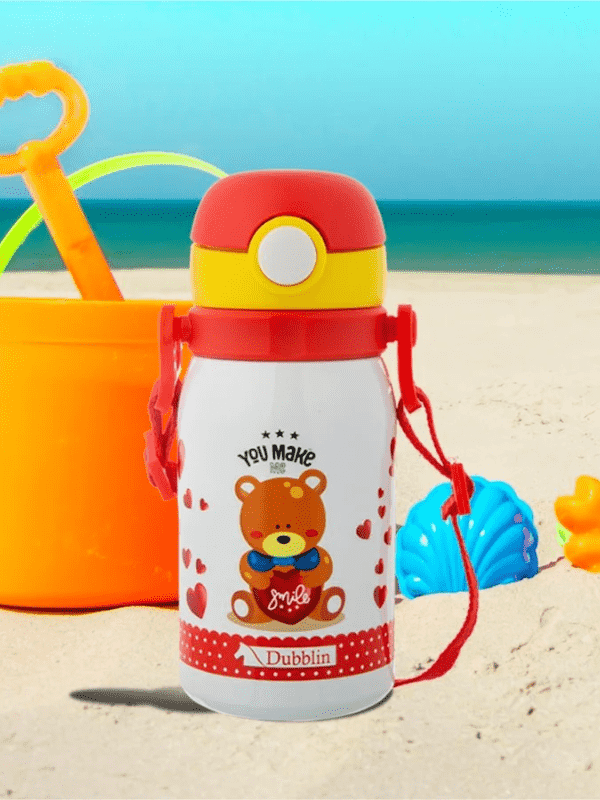 Dubblin Water Bottle Donut Steel 300 Ml Red For Unisex.