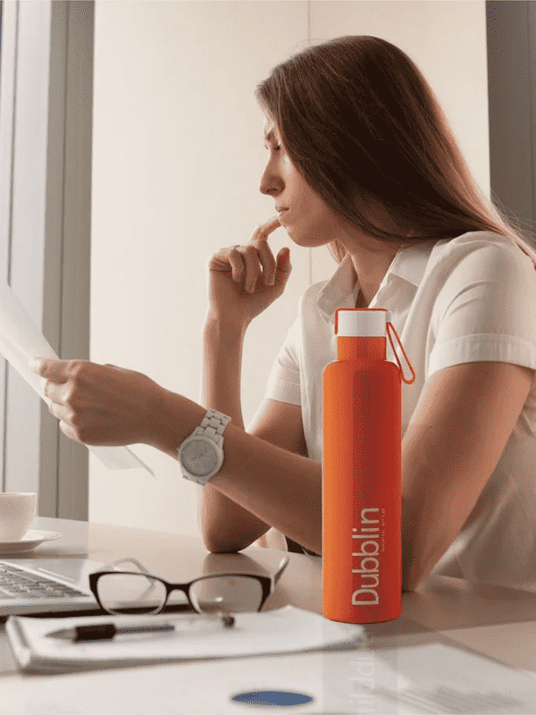 Dubblin Water Bottle Boom Steel 900 Ml Orange For Unisex