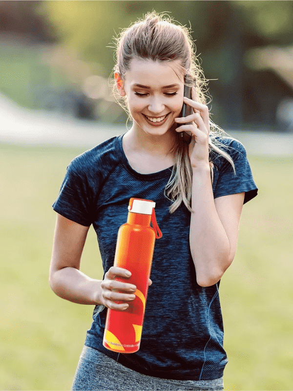 Dubblin Water Bottle Bang Bang Steel 900 Ml Orange For Unisex.