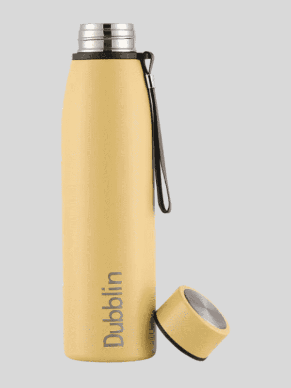 Dubblin Water Bottle Messi Steel 950 Ml Yellow For Unisex