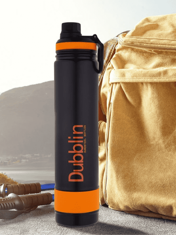 Dubblin Water Bottle Trump Steel 1000 Ml Orange For Unisex.