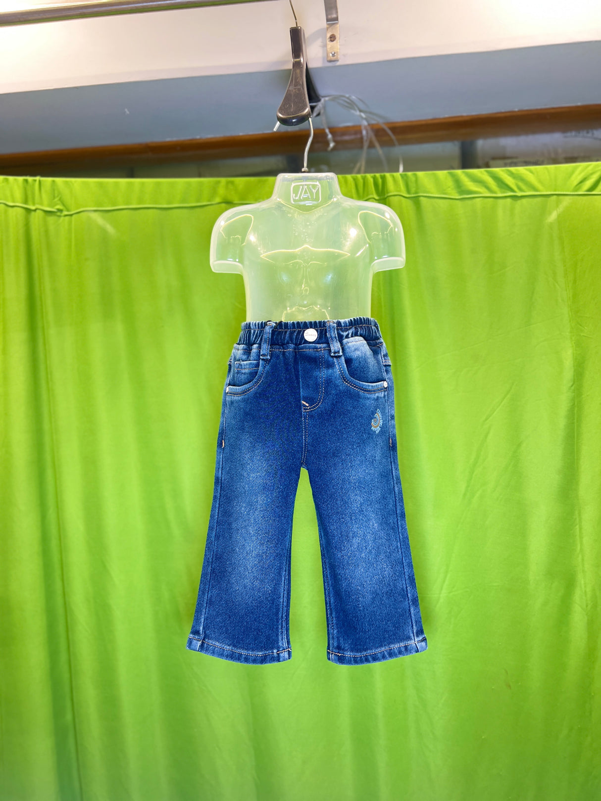 Boys' Dark Blue Straight Fit Denim Jeans with Contrast Khaki Belt