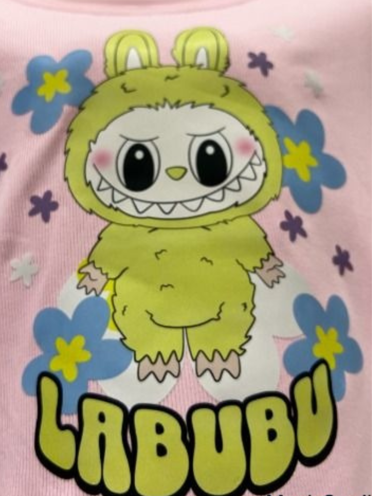 Girls’ Pink Cartoon Print T-Shirt