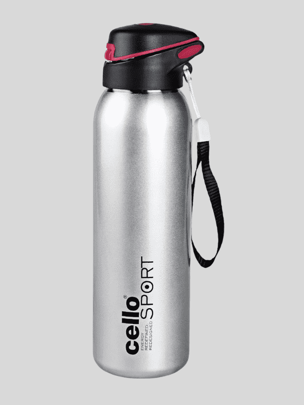 Cello Water Bottle Gym Star Plastic 650 Ml Silver For Unisex.