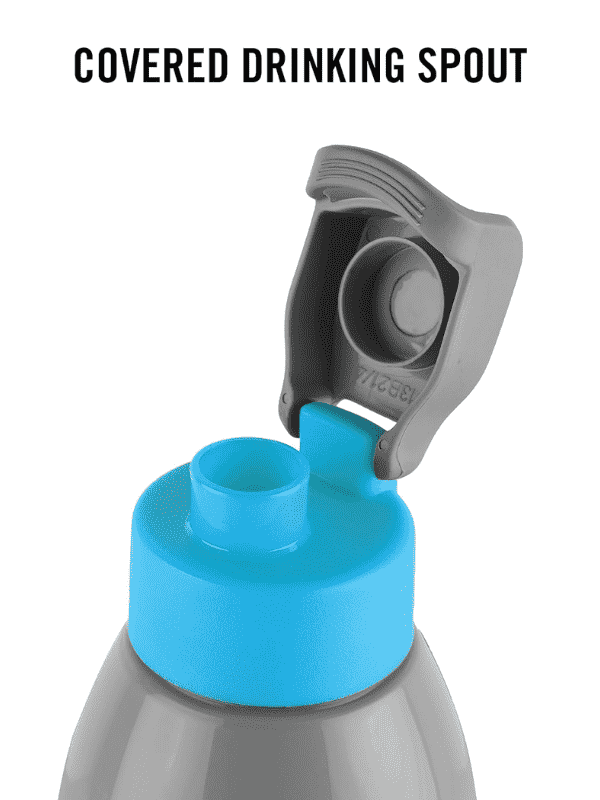 Cello Water Bottle Puro Steel-X Marathon Inside Steel 900 Ml Blue For Unisex