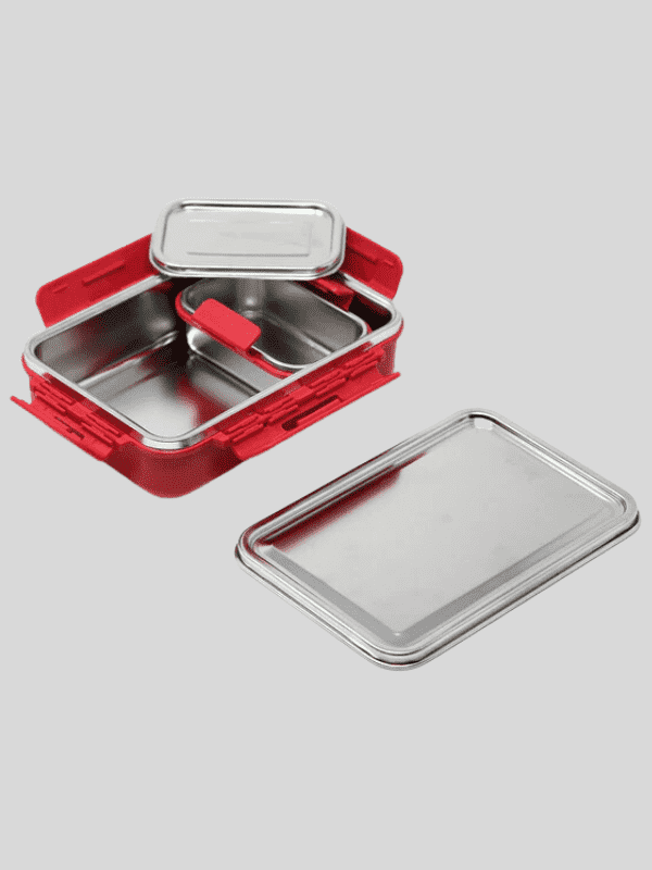 Signora Ware Lunch Box Steel 3555 650 Ml Red For Unisex