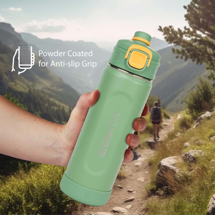 Briiton Water Bottle Universo Steel 1000 Ml Green For Unisex.