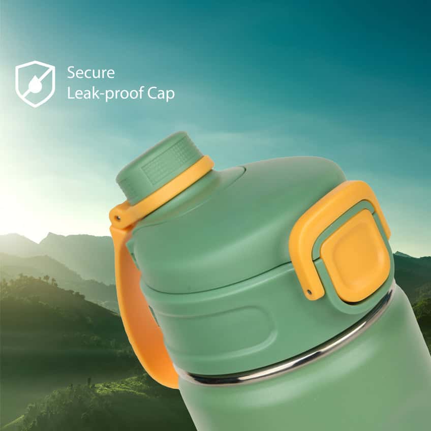 Briiton Water Bottle Universo Steel 1000 Ml Green For Unisex.