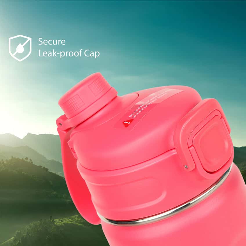 Briiton Water Bottle Universo Steel 1000 Ml Pink For Unisex.