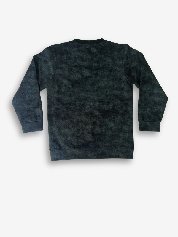 Boys' Dark Gray Acid Wash Graphic Sweatshirt