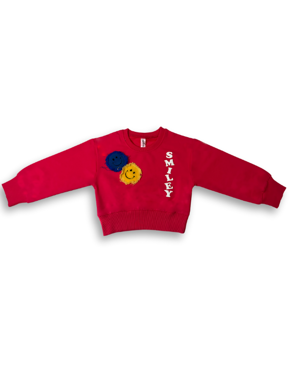 Girls' Red Cropped Sweatshirt