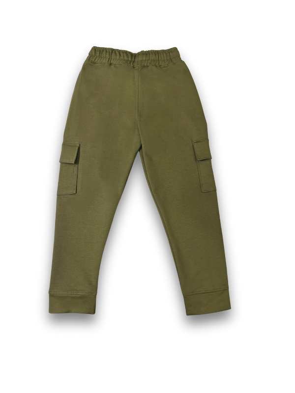 Boys' Olive Green Cargo Jogger Pants