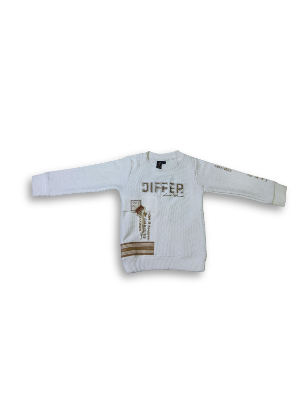 Boys' ombré t-shirt that fades from cream/white to dark grey, featuring a colorful pixelated graphic of a head wearing a blue beanie and the text "Rock 'n Roll."
Export to Sheets