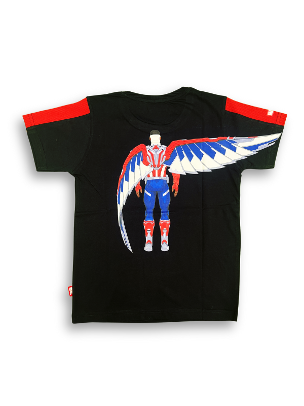 Boys' Black Marvel Falcon Captain America Graphic T-Shirt..