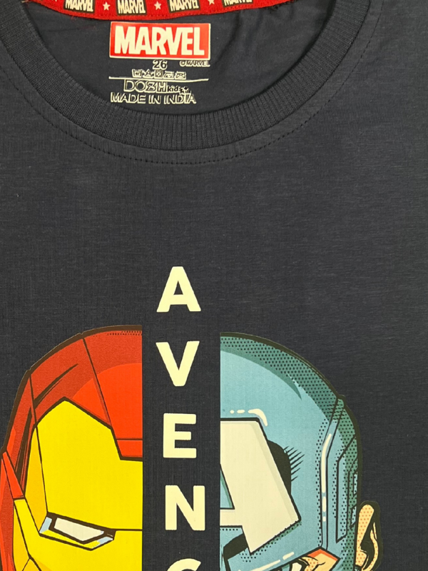 Boys' Navy Blue Marvel Avengers Split-Face T-Shirt