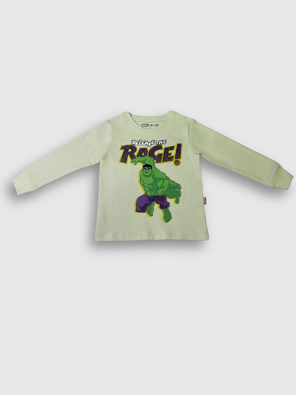 Washed/distressed mid-tone green boys' short-sleeve T-shirt with a textured look, featuring a large, holographic-effect "TOKEN!" graphic and surrounding text