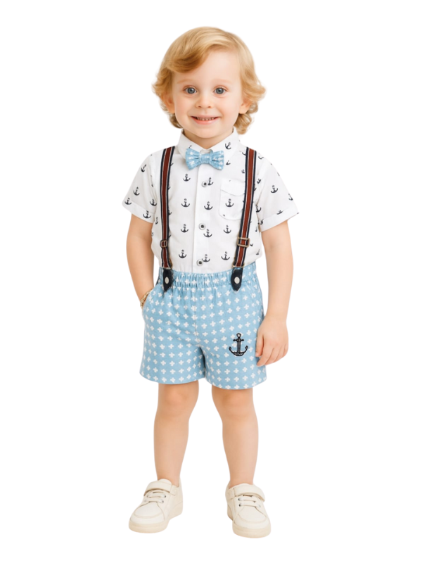 Boys' Nautical Anchor Print Shirt